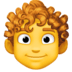 👨‍🦱 man: curly hair display on Facebook